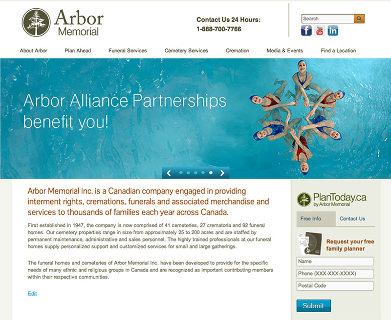 arbo memorial: geolocation website